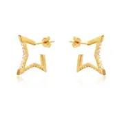 Culturesse Octavia 15mm Vermeil Sparkle On Earrings Women Fashion Jewellery Gold