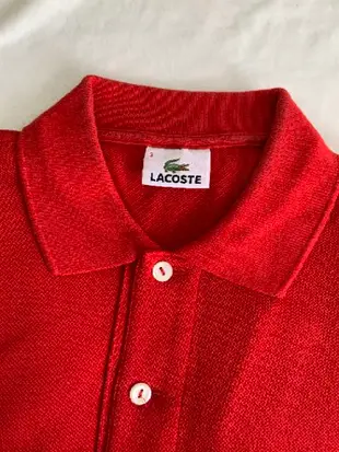 專櫃正品 附吊牌 3號  Lacoste POLO衫 鱷魚 基本款 短袖 紅 陳冠希