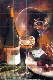 Art Mural Ceramic Backsplash Bath Glass Wine Tile #182