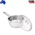 16cm Stainless Steel Saucepan with Encapsulated Base Cool Touch Handle Pot Stov*