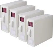 4-Pack Foldable Bed Sheets Set Organizers and Storage, Oxford Fabric Closet Organizers with Window, Folding Bedding Storage Box for Bed Sheets and Pillow Cube Organizer (Beige)