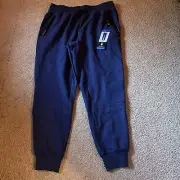 NWT Spyder Active Sweat Pants Men With 2 Zippered Pockets Navy Blue Tapered Leg