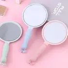 Round Handheld Makeup Mirror Anti-fall Hand Compact Mirror Women
