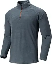 [Generic] Men's Cycling Hiking Outdoor Sports T-Shirt Long Sleeve Quarter Zip Speed Dry Running Fitness Pullover Tops