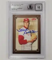Steve Carlton signed 2004 Fleer Greats of the Game #117 card BAS 10 auto