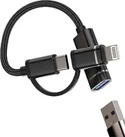 OTG Cable Dongle Type 3.0 Adapter USB Female to USB C Lightning Male Converter Apple iPhone15 Pro Max Plus Ipad Pro Air Thunderbolt Camera Port Cord CJJ
