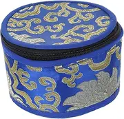 Buddhist Meditation Bowl Case Small Storage Bag for Singing Bowl Zipped Pouch Patterned Dustproof