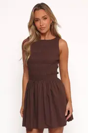 [PUP51] Harrison Mini Dress - Chocolate Brown XS Brown