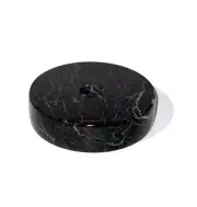 NEW-OLD STOCK: 3" Round BLACK ZEBRA Marble Lamp Base or Step lamp part