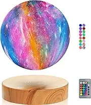 Levitating Moon Lamp,Floating and Spinning in Air Freely with 3D Printing LED Moon Lamp Has 20 Modes for Unique Gifts,Room Decor,Night Light,Office Desk Toys (16 Colors Galaxy Moon)