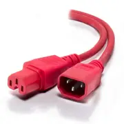 Alogic MF-C14C15-02-RD 2m IEC C14 to IEC C15 High Temperature RR Flex - Male to Female - Red