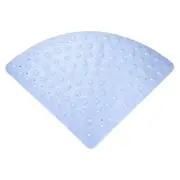 Non Slip Shower Mat 21"x21" Triangle Shower Mats with Suction Cups, Light Blue