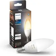 Philips Hue White Ambiance Smart Light Bulb E14 Small Edison Screw with Bluetooth. Compatible with Alexa