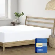 Luxury Egyptian Cotton King Fitted Sheet - 1000-Thread-Count 16" Deep Pocket,...