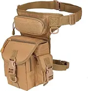 Waterproof Nylon Men's Leg Bag Thigh Straps Hip Bum Panel Utility Belt Bag(Soil Color)