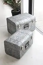 Covent Garden BZ-04 Trunk Box, Silver, Set of 2