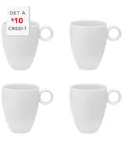 Vista Alegre CarrZ White Mugs (Set Of 4) with $10 Credit