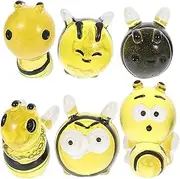 LUOZZY 6pcs Glow in The Dark Resin Bee Ornaments DIY Craft Accessories for Hair Clips Garden Decoration Kids Art Projects