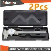 Labwork 2 Pack 6" Dial Caliper Stainless Steel Shockproof Gauge 0.001" Accuracy