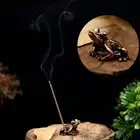 alloy frog incense burner holder flower statue censer plate for sticks cone B^lk