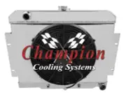 RC Champion 2 Row Radiator Chevy Config,16" Fan,Shroud-1970-1985 Jeep CJ Series
