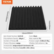 Acoustic Foam Panels 80 Pack 12x12 inch Soundproof For Studio Wall Ceiling
