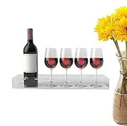 Wine Glass Serving Tray, Transparent Tasting Board, 21.65x5.51x2.28in, Beverage Sampling Holder, Drinkware Storage, Farmhouse, Dining, Restaurant Use, Elegant Serving Solution