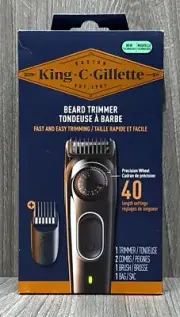 King-C-Gillette Beard Trimmer Kit - Cordless With 40 Length Settings NEW