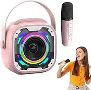 Karaoke Machine | Kids' Karaoke Machines with Mic - PA Systems, Outdoor Boombox, Music Amplifier with Handle and RGB Lights for Outdoor