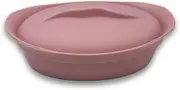 Kevnhaun KDS4679 Mini Silicone Steamer, Oval, Pink, Microwave Cooking, Steamer, Oven-safe, Dishwasher Safe, Freezer, Refrigerator, Cake Making, Recipe Book, Full Water Capacity 24.0 fl oz (680 ml),