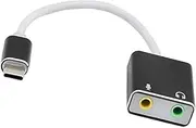 ZHHSUNY USB C External Sound Card 7.1 CH Audio Card Adapter,Type C External Stereo Sound Card with Jack 3.5mm Headphone and Microphone Jack for Laptop PC