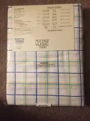 Cottage classic linens Sunny Skies plaid 60 x 84 tablecloth