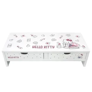 ♥小公主日本精品♥ HelloKitty 白色日本電腦架KITTY 螢幕桌上置物櫃 收納架抽屜式萬用架~8