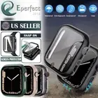 For Apple Watch Series 7 8 9 10 Full Cover Case Hard PC Glass Screen Protector