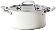 Folpus Stock Pot Cookware Large Capacity, Easy to Clean,Modern with Handle Ceramic Exterior Non Coated for Stewing Braising Boiling, Single Layer