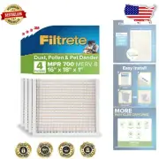 High-Efficiency 16x18x1 Air Filters, MERV 8 Rated - 4 Pack for Dust & Pollen
