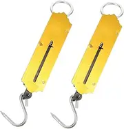 [LAPYAPPE] 2pcs Portable Hanging Scale Weighing Tool with Comfortable Handle Large Hook for Fishing Vegetable Weighing Outdoor Activities Finish