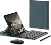 [Jarttarn] Compatible with Google Pixel Fold Bluetooth Keyboard Set, Leather Keyboard Case&Hoslter [Keyboard&Case+Mouse+Capacitive Pen], Light Office Set Suitable for Google Pixel Fold Phone (Green)