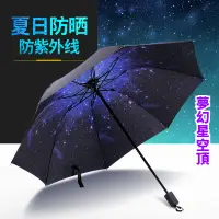 在飛比找蝦皮購物優惠-創意星空傘 星空小黑傘 手動 兩用晴雨傘 太陽傘 遮陽傘 三