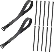 12Pcs Hook and Loop Fastening Straps Adjustable Cargo Binding Belts for Yoga Mat Storage Durable Reusable Straps with Buckles