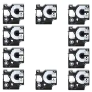 10 Black on Clear label tape 12mmx7m For DYMO D1 45010 LabelManager 200 400 450D