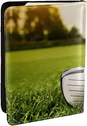 [JEJEA] Golf Ball Print Travel Organizer Credit Cards Case Passport BookPassport Holder Cover Wallet forTraveling,, Black, One Size