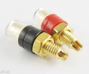 100x Copper Crystal Speaker Amplifier Terminal 4mm Binding Post Banana Jack 31mm