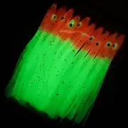 Brightly Colored 8cm Squid Soft Baits for Fishing Set of 10 Luminous Luya Baits