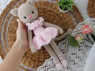 Amigurumi cat crochet PATTERN ballerina doll Kitten stuffed animal plush