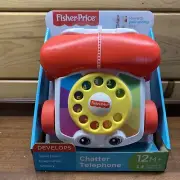 New Fisher-Price Pull Along Chatter Telephone Toy Eyes Move Ringing Sounds