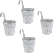 HAKIDZEL 4pcs Retro Tin Flower Pot Decoration Retro Decor Flower Pot Home Decoration Iron Flowerpot Balcony Bucket Garden Hanging Bucket Gardening Bonsai Balcony Flowerpot Iron