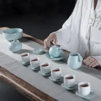 在飛比找樂天市場購物網優惠-免運 茶具套裝組合 功夫茶具套裝茶壺茶海茶杯組合套裝陶瓷6人