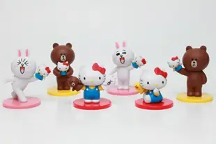 【UNIPRO】Hello Kitty x LINE FRIENDS 經典聯名 熊大 KT 兔兔 盒玩 公仔 正版授權 整套販售 無附糖果