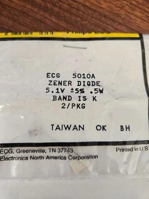 ECG 5010A Zener Diode 5.1V 2Pcs
